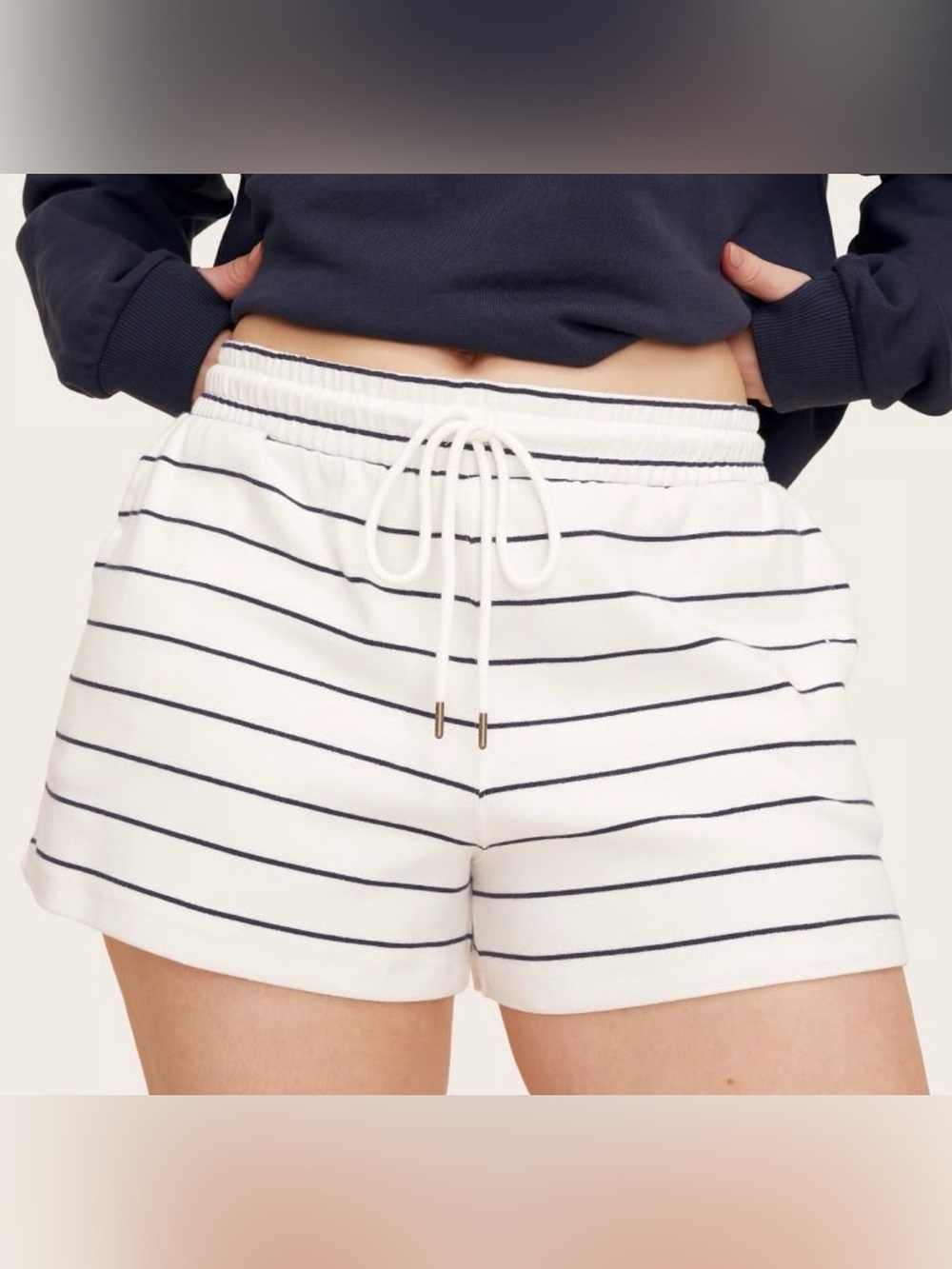 PARKE Women’s White Striped SHORTS